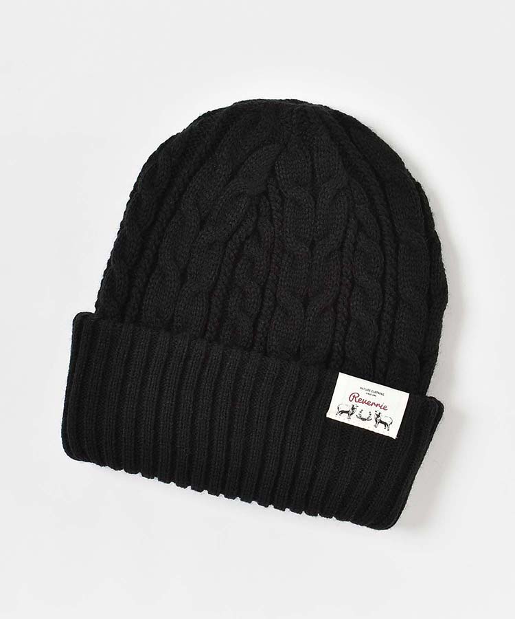 リバーシブル2WAYリブ＆ケーブルニット帽
