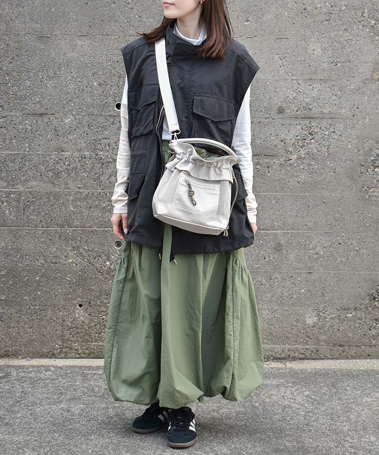 メッシュ2WAYナイロン巾着トート