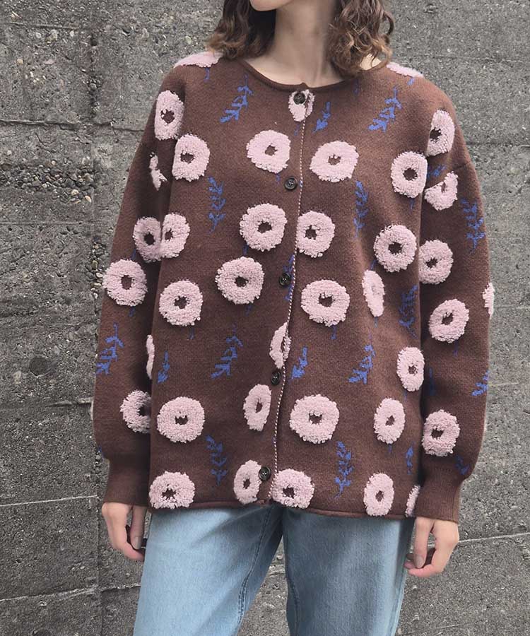 【WEB限定】フラッフィーフラワーカーディガン