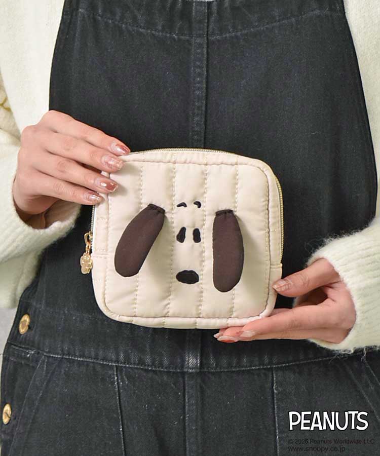 PEANUTS SNOOPYフェイスキルトポーチ