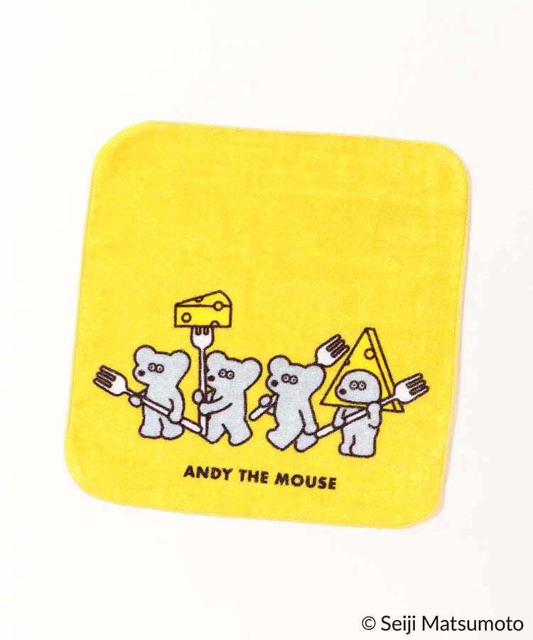 ねずみのANDYインクジェットハンカチ