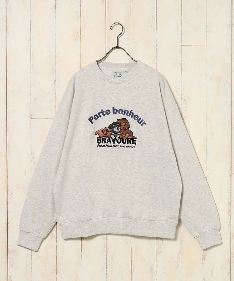 イヌネコ刺繍スウェット