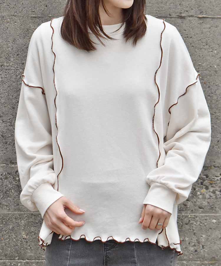 配色メロープルオーバー