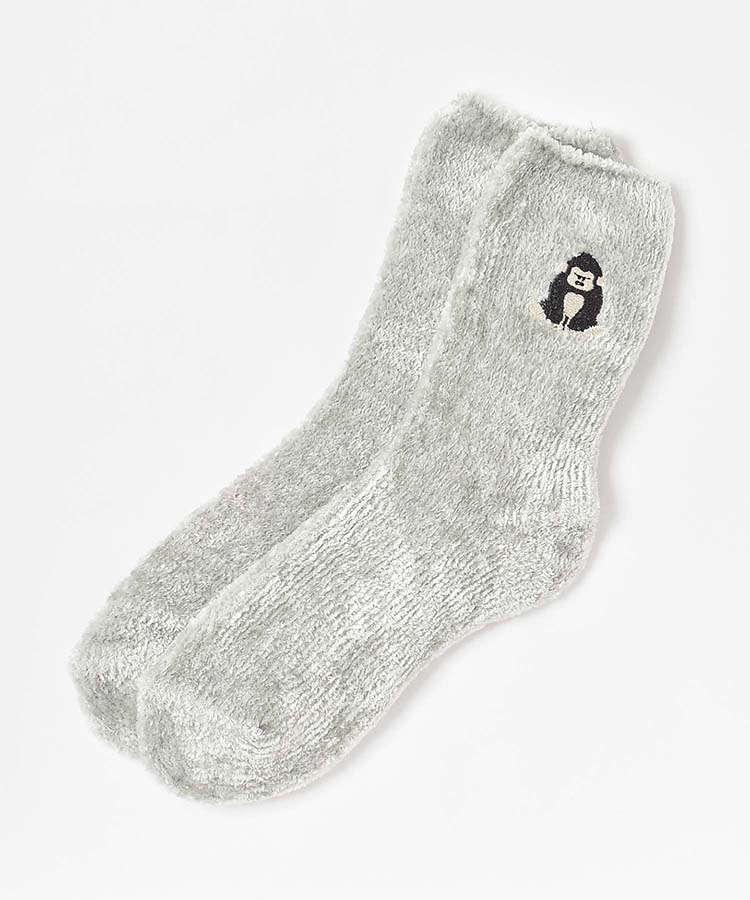 モールヤーンアニマル刺繍ソックス