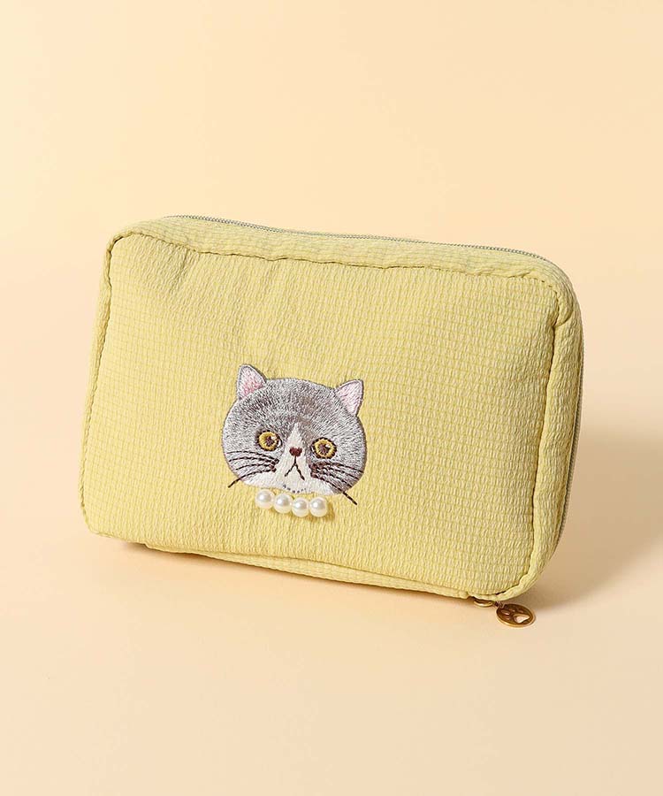 キャットパール多ポケットリップルポーチ