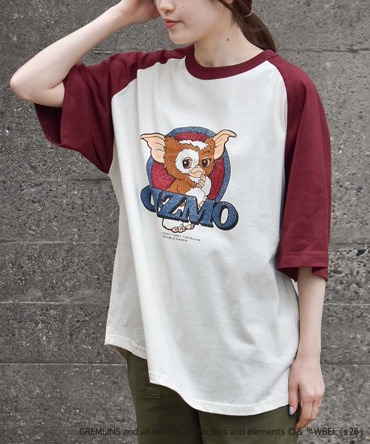 グレムリンラグランプリントTシャツ