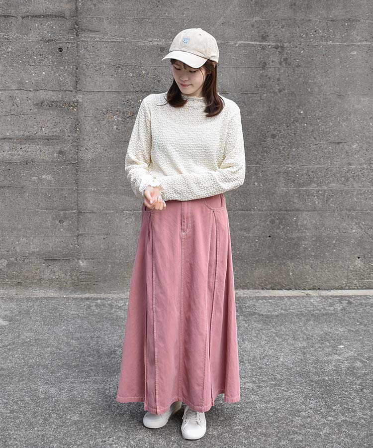 レースボトルネックロンT