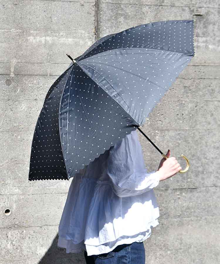 遮光ドットフラワーポイント晴雨兼用長傘