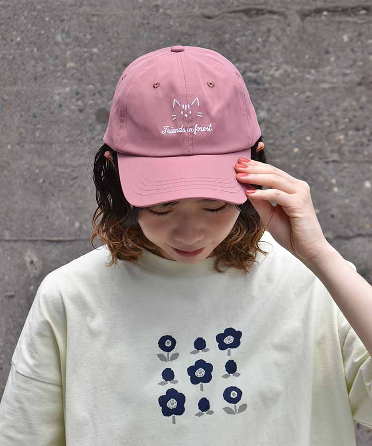アニマル刺繍キャップ