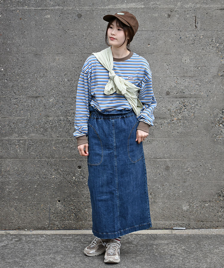 Bouncy.ワッペン付ボーダーロンT