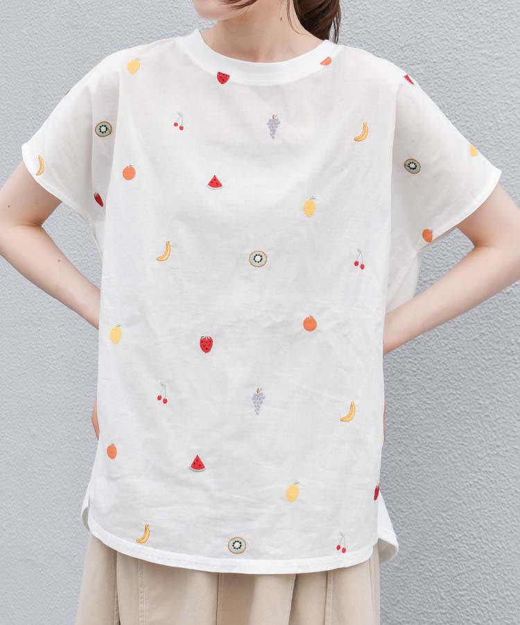 フルーツ総刺繍Tシャツ