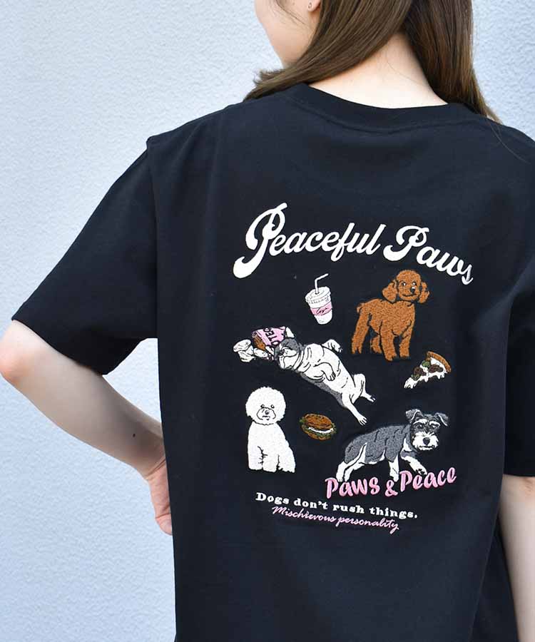 のんびりdog刺繍Tシャツ