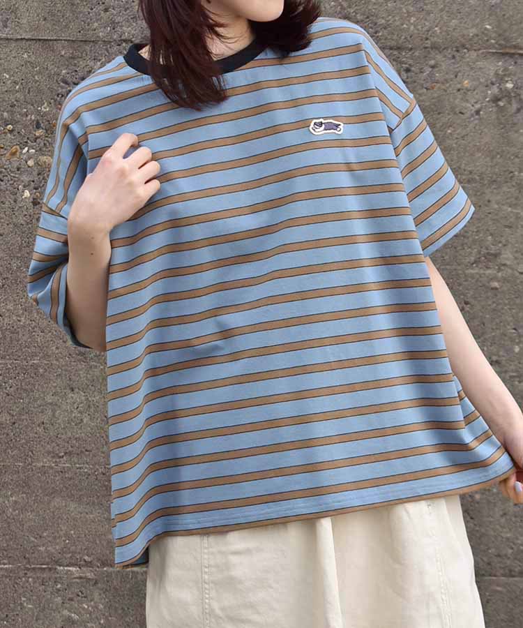 Bouncy.ワッペン付ボーダーTシャツNO1