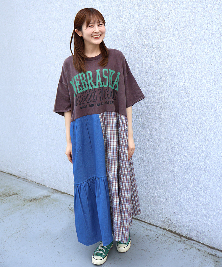 ≪SALE≫切り替えロゴワンピース