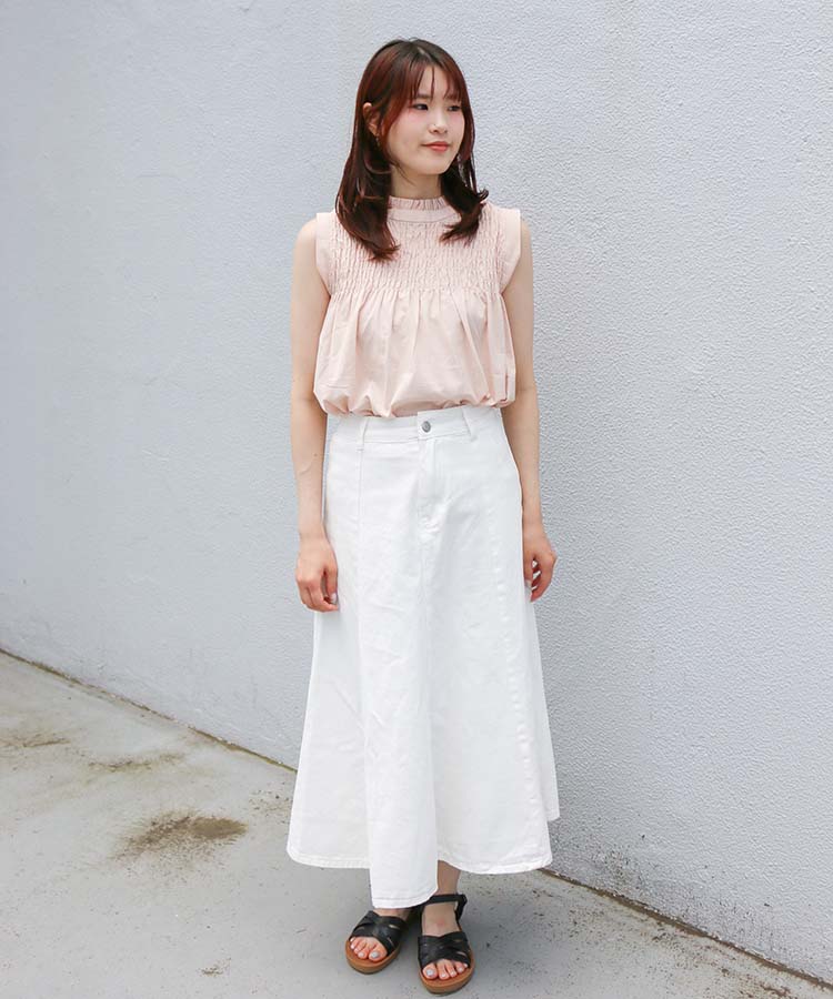 ≪SALE≫ノースリーブシャーリングブラウス