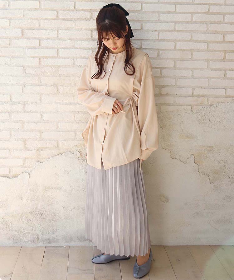 ≪SALE≫シャイニーポプリンプリーツスカート