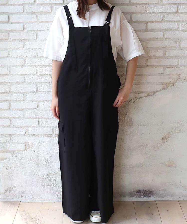 ≪SALE≫シンプルツイルサロペット