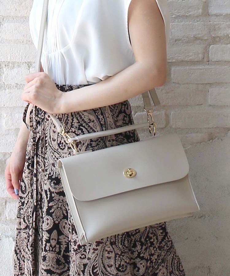 ≪SALE≫錠付きフラップ2wayショルダー
