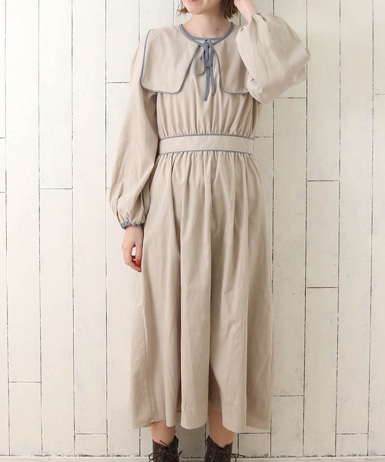 ≪SALE≫ピーチスキンパイピングワンピース