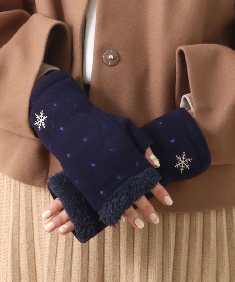 ≪OUTLET≫雪柄指なしグローブ
