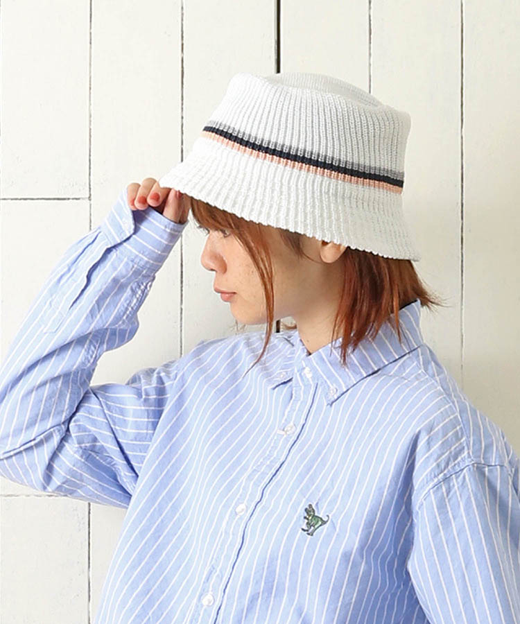 ≪SALE≫ラインニットバケットハット