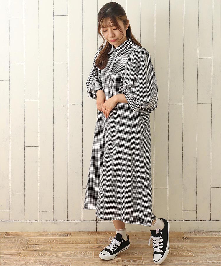 ≪OUTLET≫袖ボリュームワンピース