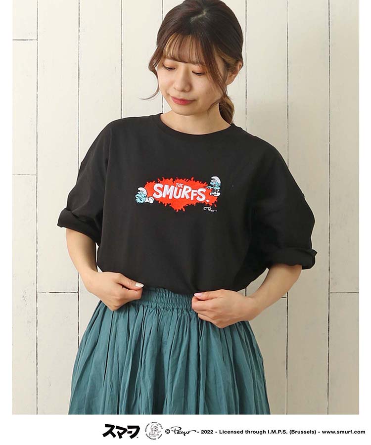 ≪OUTLET≫スマーフペイントロゴ刺繍Tシャツ