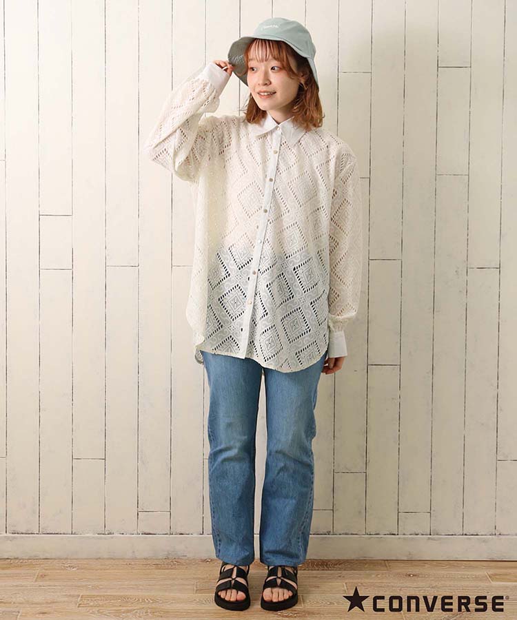 ＜CONVERSE＞ロゴ刺繍バケットハット