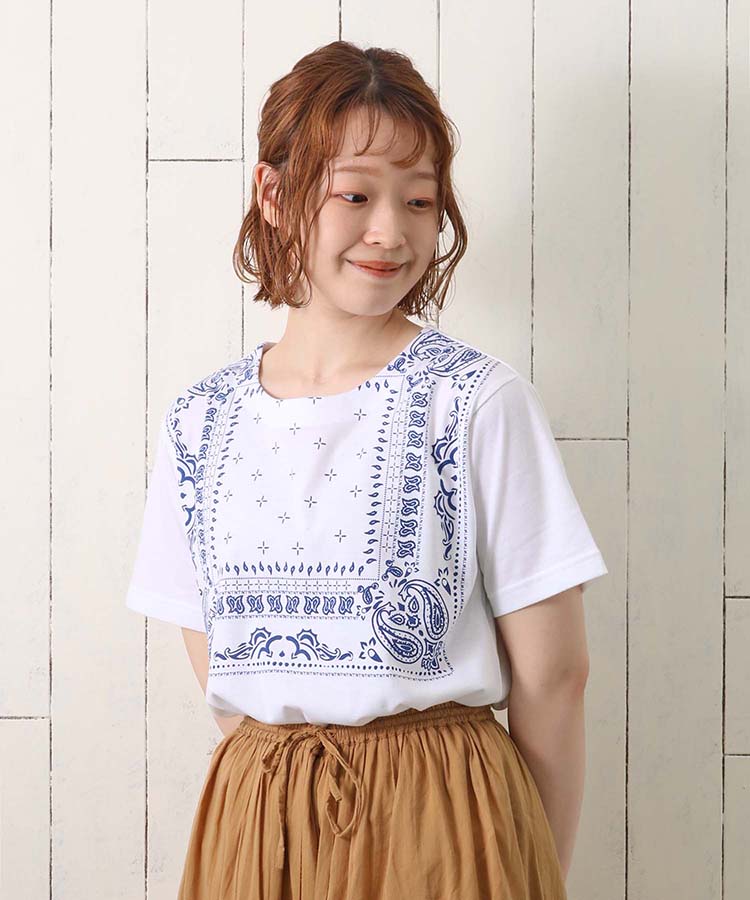 ≪OUTLET≫バンダナプリントTシャツ