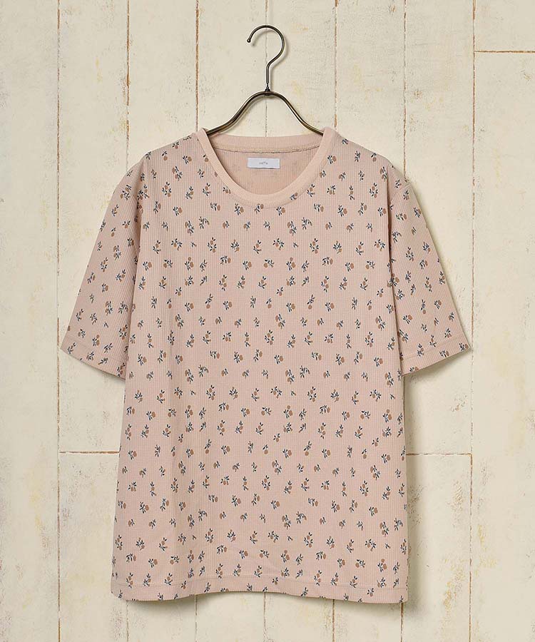 ≪SALE≫小花柄ワッフルハーフルームウェア