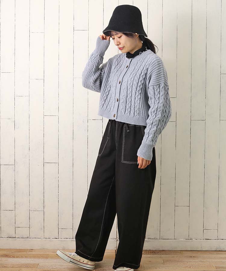 ≪SALE≫モヘアタッチケーブルショートカーディガン
