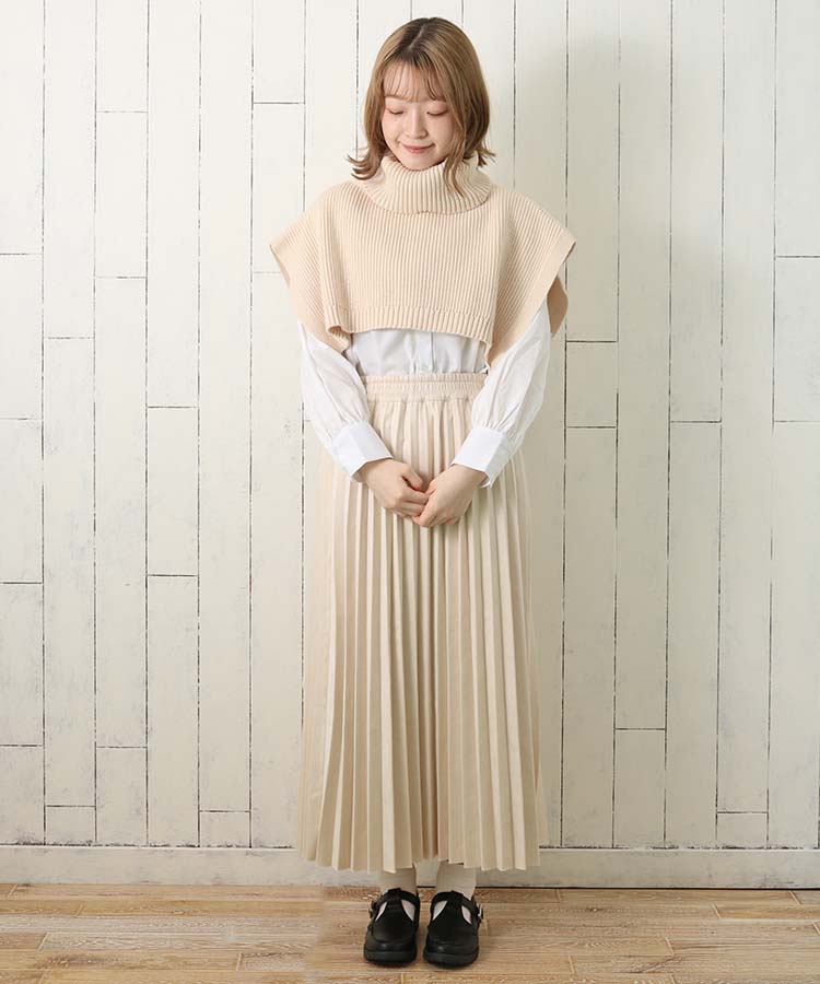 ≪SALE≫スエードポンチプリーツスカート