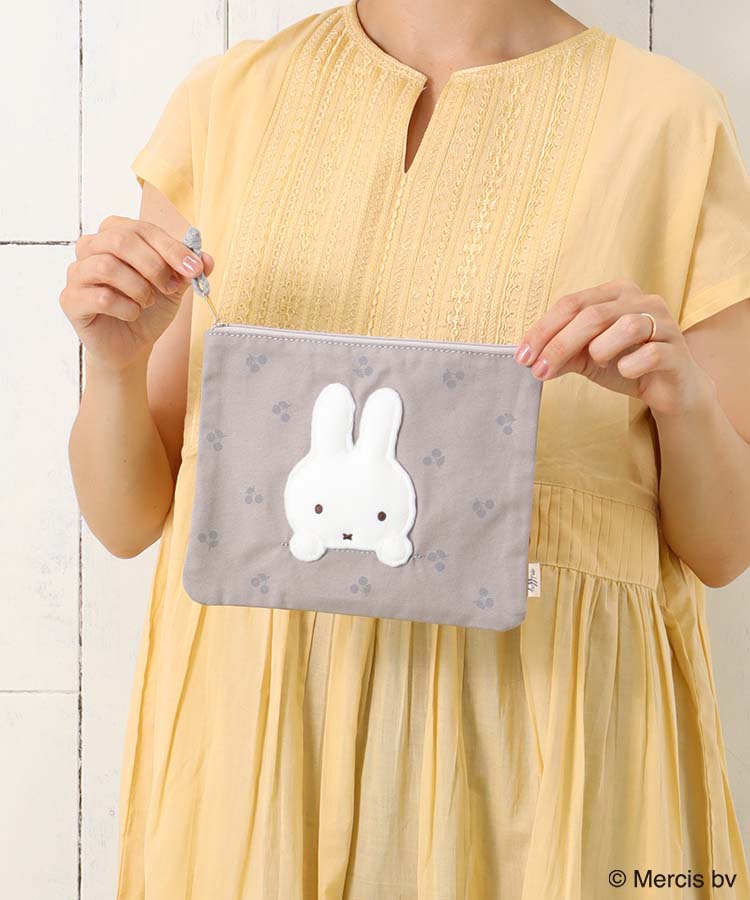 MIFFY CHERRY APPLIQUEフラットポーチ