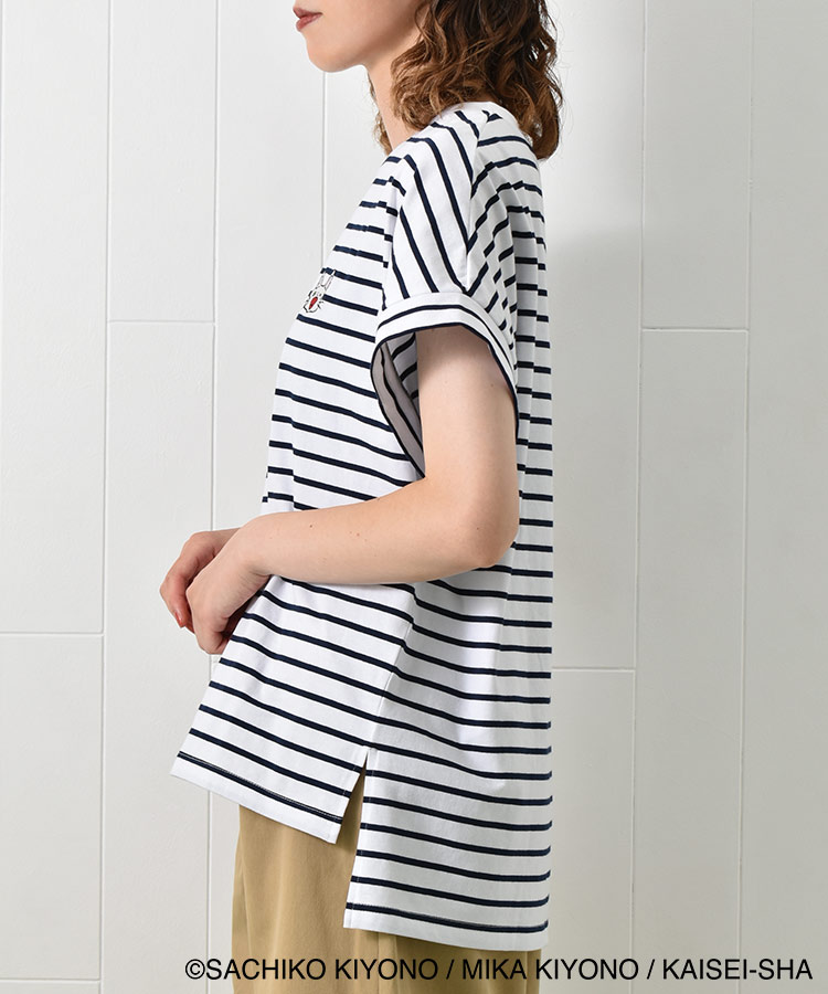 ノンタンボーダー刺繍Tシャツ