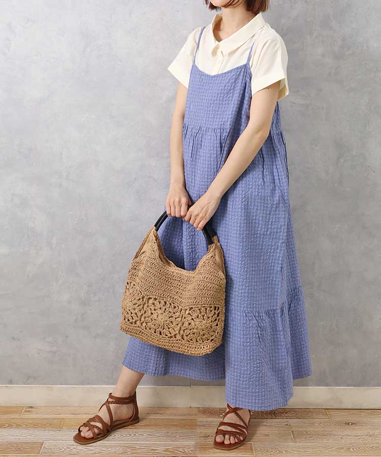 雑材くり手フラワーパネルトート