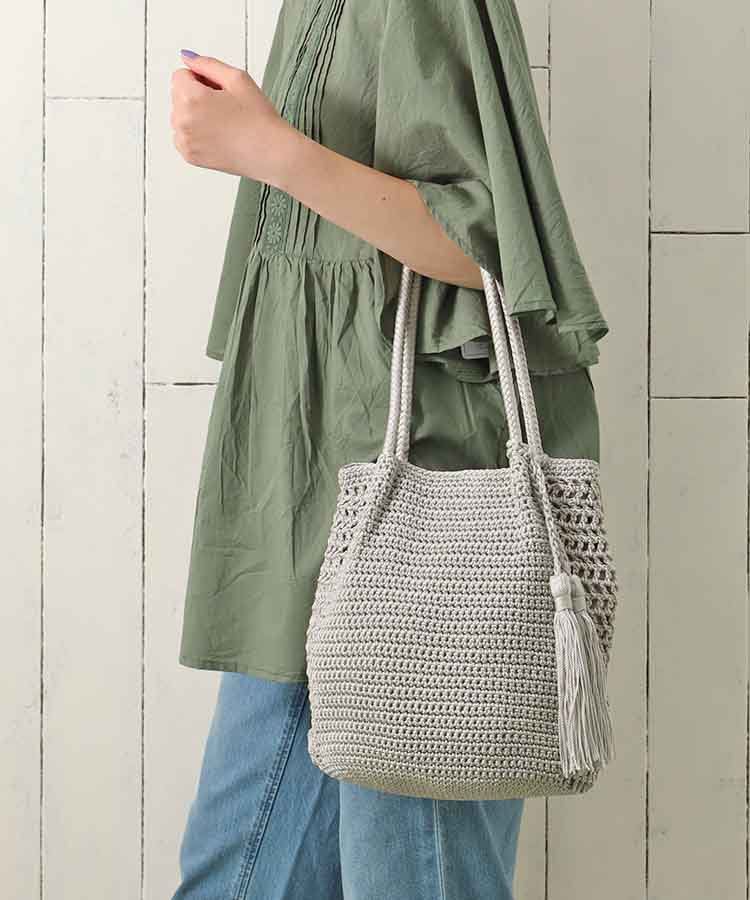 ≪SALE≫コード編みタッセルトート