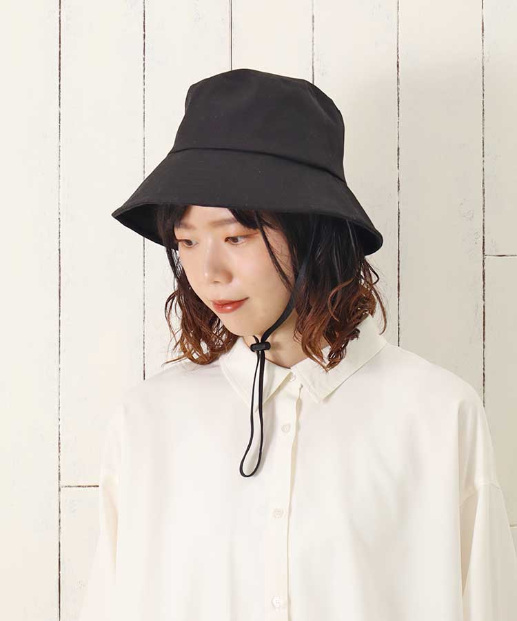 ≪SALE≫シンプルヒモ付バケットハット