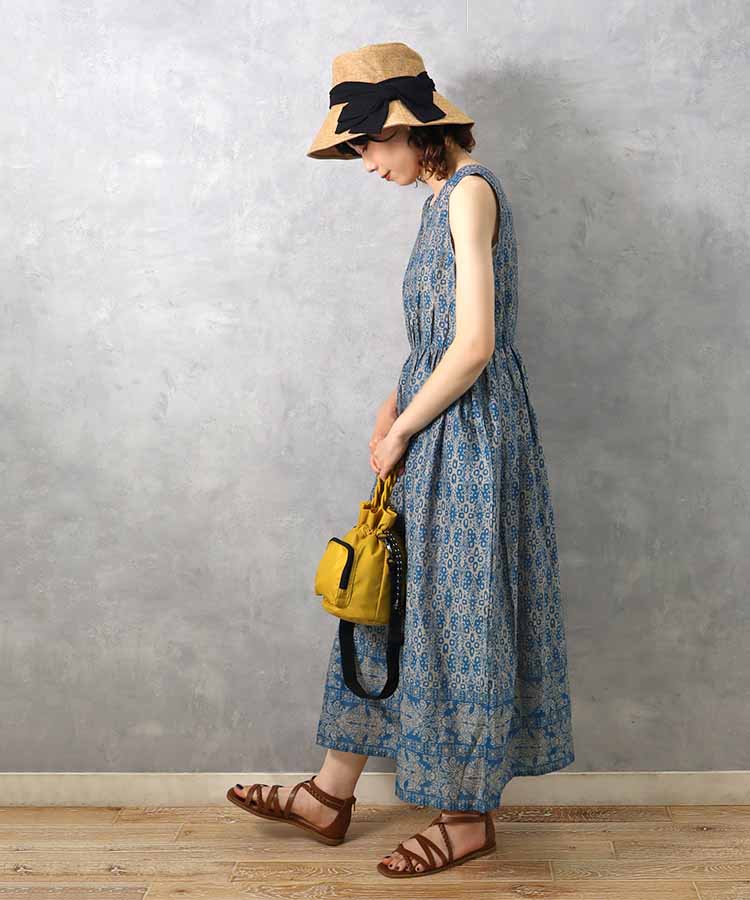 ≪SALE≫袖なし総柄ワンピース25NO5