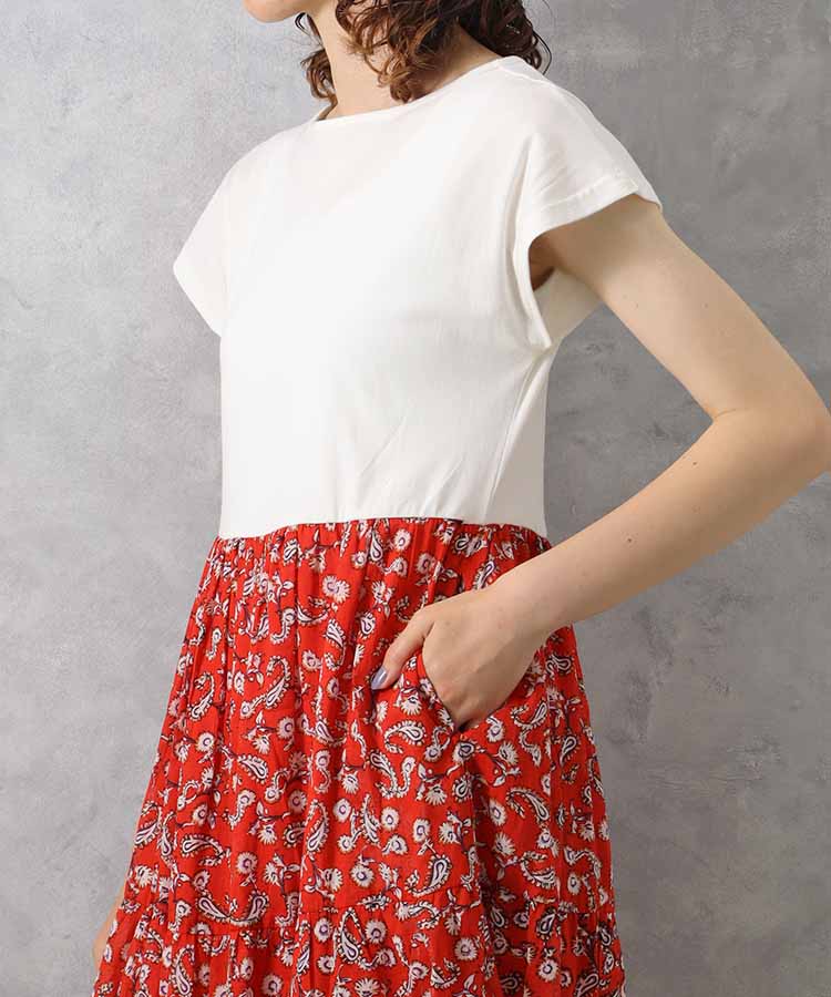 ≪SALE≫カットソードッキングワンピース