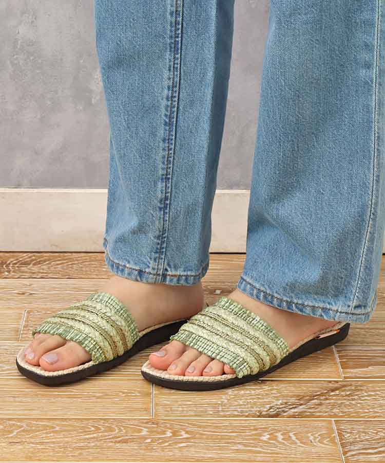 ≪SALE≫ラメフリンジジュートスリッパ