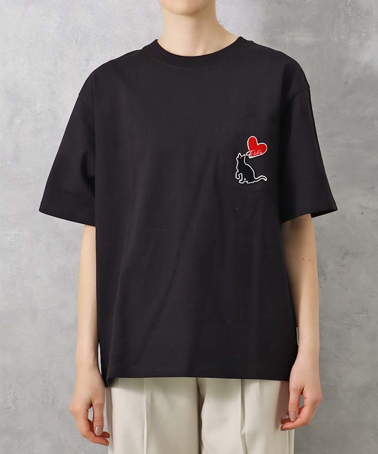 ハートネコポケットＴシャツ