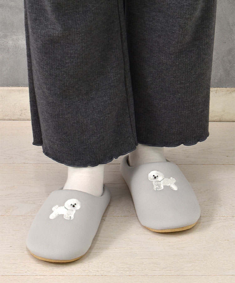 どうぶつ刺繍ルームシューズ
