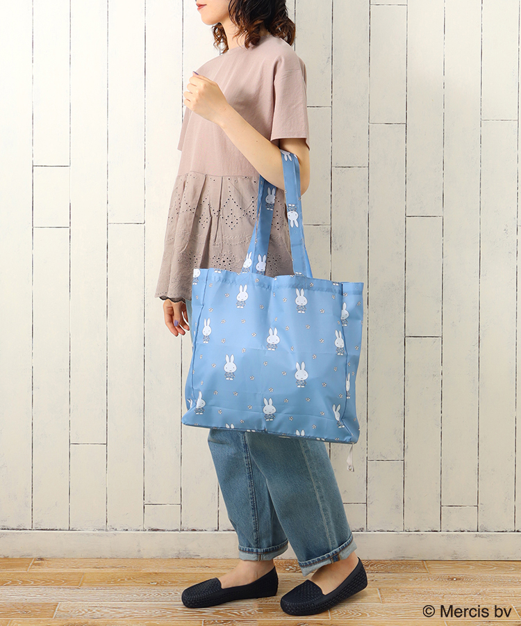 MIFFY BLUE FLOWERショッピングバッグM