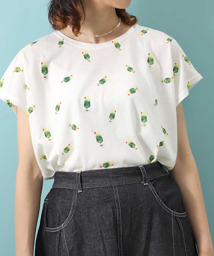 クリームソーダ総柄Tシャツ