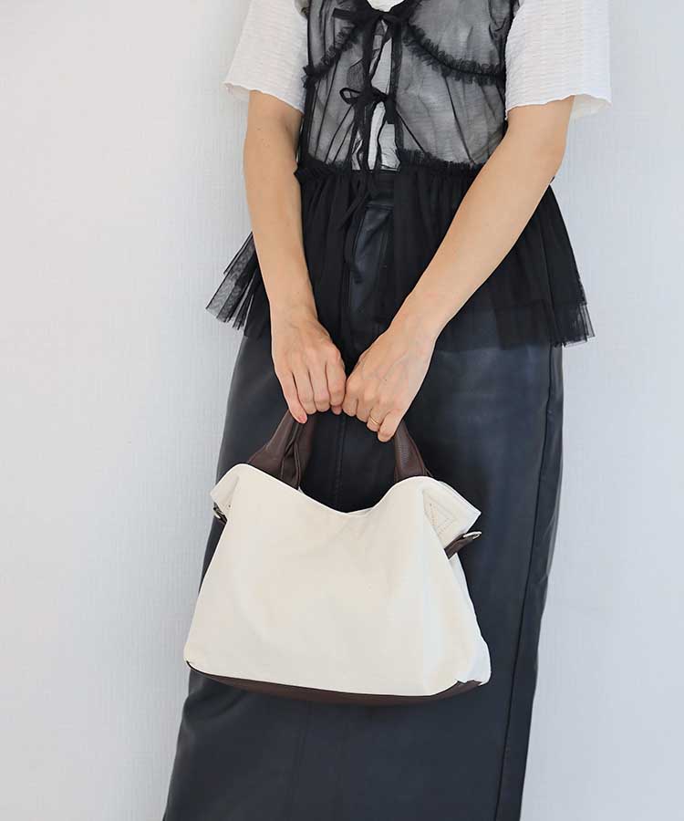 ≪SALE≫キャンバス合皮2WAYトート