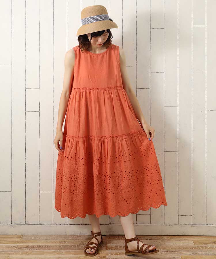 ≪SALE≫ティアード刺繍ワンピース