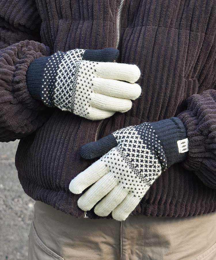 ≪SALE≫ノルディック柄ニットグローブ