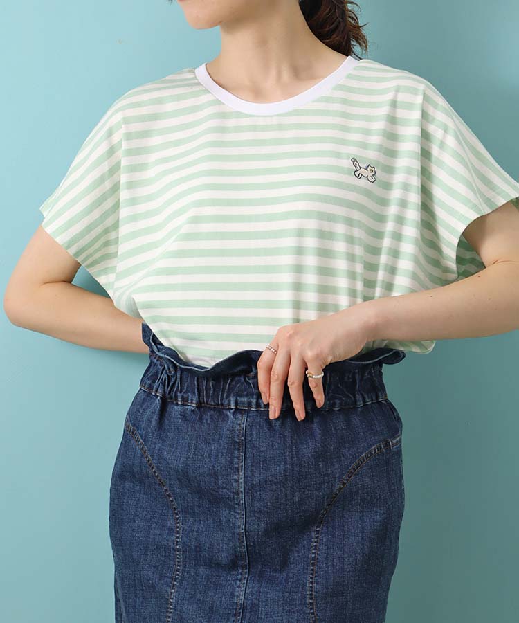 CYILABO刺繍ボーダーTシャツ
