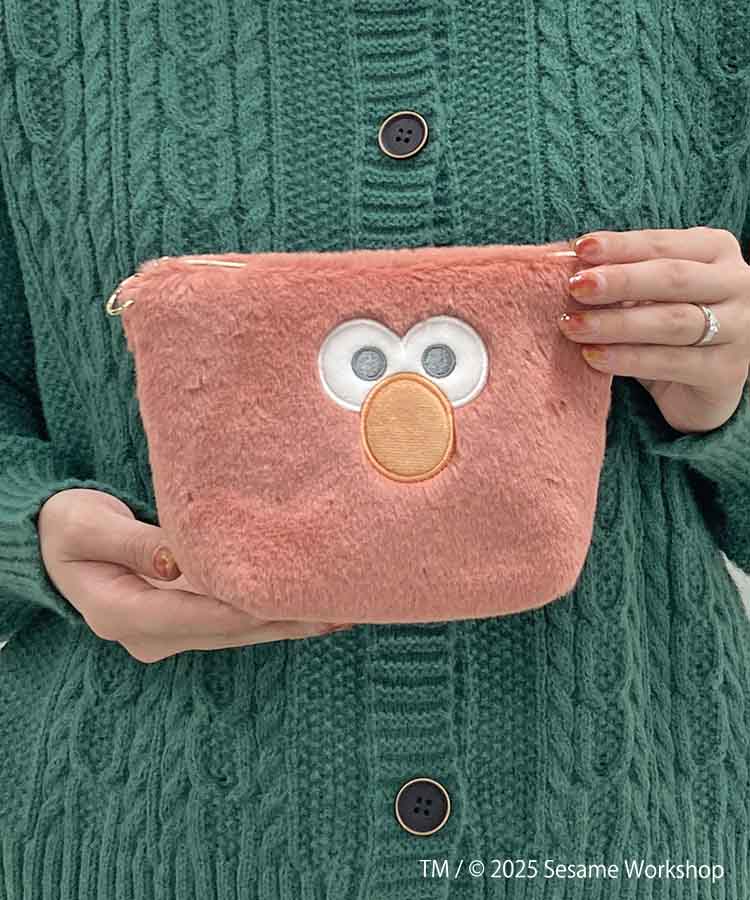 SESAME STREET FACE FUR台形ポーチ