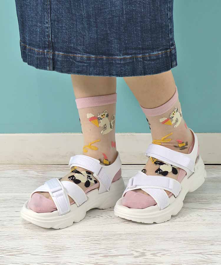 ≪SALE≫CYILABO総柄シースルーソックス